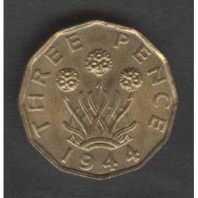GREAT BRITAIN 3 Pence 1944