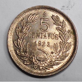 CHILE 5 Centavos 1923