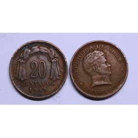 CHILE 20 Centavos 1949