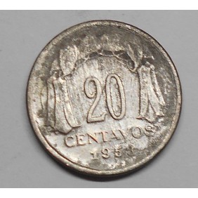 CHILE 20 Centavos 1953