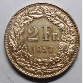 SWITZERLAND 2 Francs 1953 AG