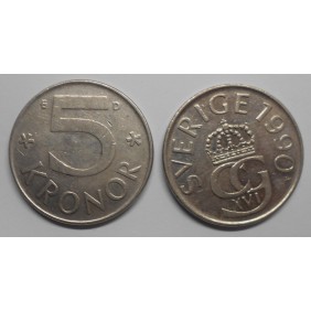 SWEDEN 5 Kronor 1990