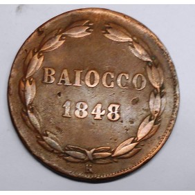 PIO IX 1 Baiocco 1848 R...
