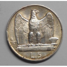 5 Lire 1927 1 ROSETTA  AG