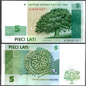 LATVIA 5 Lati 2007