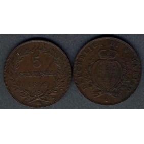 SAN MARINO 5 Centesimi 1869