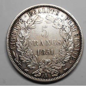 FRANCE 5 Francs 1851 A...