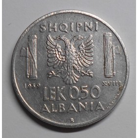 ALBANIA 0,50 Lek 1939 A.M.