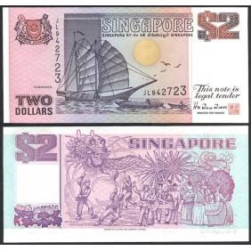 SINGAPORE 2 Dollars 1992