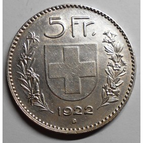 SWITZERLAND 5 Francs 1922 AG