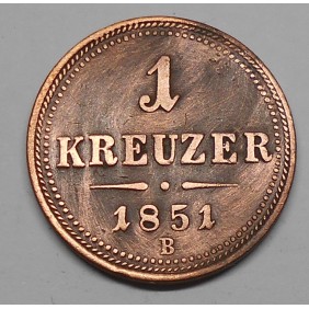 AUSTRIA 1 Kreuzer 1851 B