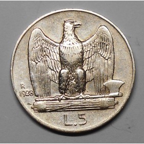 5 LIRE 1928 2 ROSETTE AG