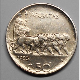 50 CENTESIMI LEONI 1925 RIGATO