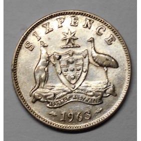 AUSTRALIA 6 Pence 1963 AG