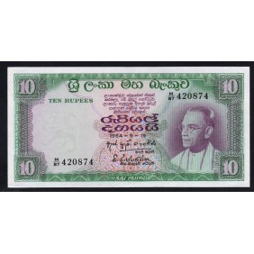 CEYLON 10 Rupees 19.09.1964