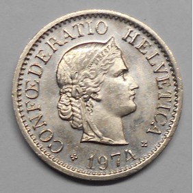 SWITZERLAND 10 Rappen 1974
