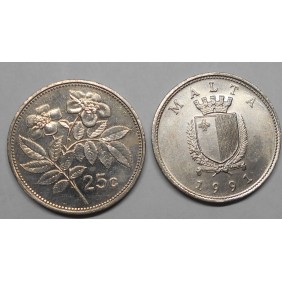 MALTA 25 Cents 1991