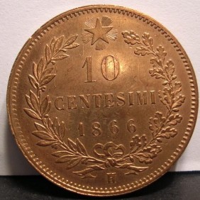 10 Centesimi 1866H