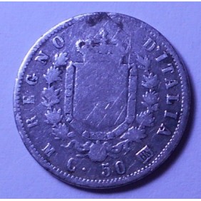 50 Centesimi 1863 M Stemma
