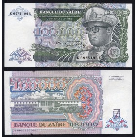 ZAIRE 100.000 Zaires 1992