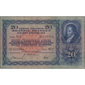 SWITZERLAND 20 Franken 1942