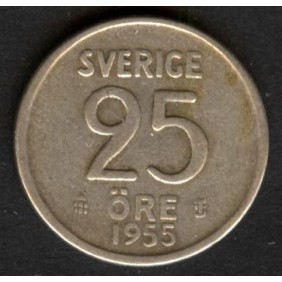 SWEDEN 25 Ore 1955 AG