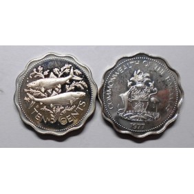 BAHAMAS 10 Cents 1977 PROOF
