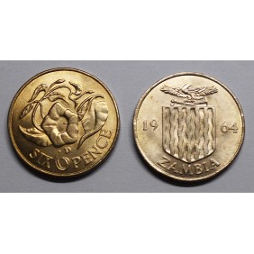 ZAMBIA 6 Pence 1964