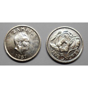 ZAMBIA 5 Ngwee 1987