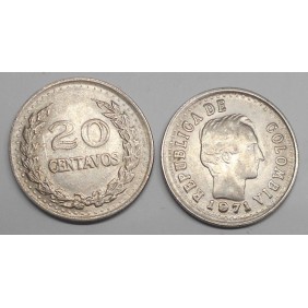 COLOMBIA 20 Centavos 1971...