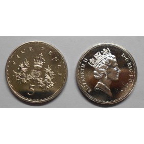 GREAT BRITAIN 5 Pence 1990...