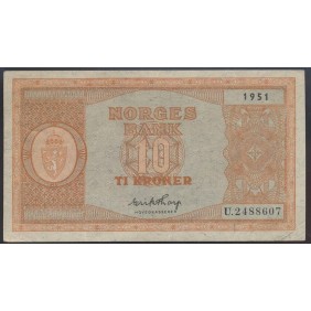 NORWAY 10 Kroner 1951