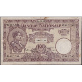 BELGIUM 100 Francs 03.02.1926