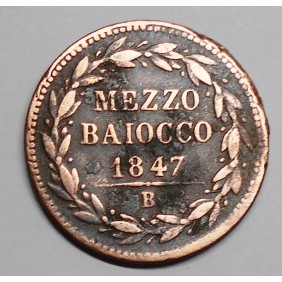 PIO IX 1/2 Baiocco 1847B...