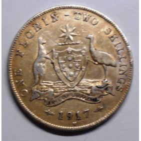 AUSTRALIA 1 Florin 1917 AG