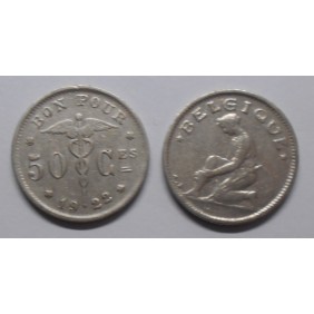 BELGIUM 50 Centimes 1922...