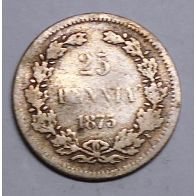 FINLAND 25 Pennia 1875 AG