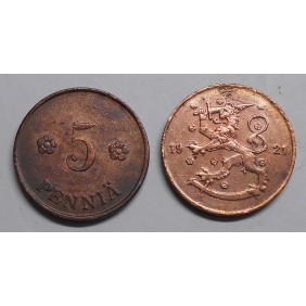FINLAND 5 Pennia 1921