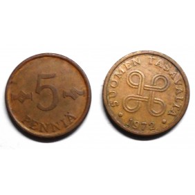 FINLAND 5 Pennia 1972