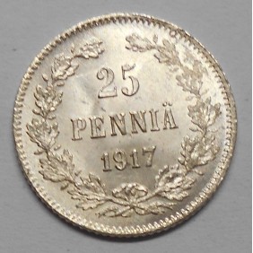 FINLAND 25 Pennia 1917 AG...