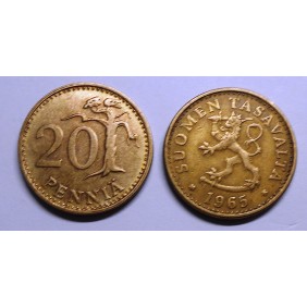 FINLAND 20 Pennia 1965