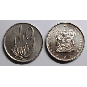 SOUTH AFRICA 10 Cents 1971