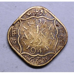 BRITISH INDIA 1/2 Anna 1944