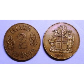 ICELAND 2 Kronur 1958