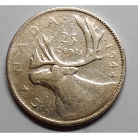CANADA 25 Cents 1944 AG...