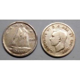 CANADA 10 Cents 1943 AG...