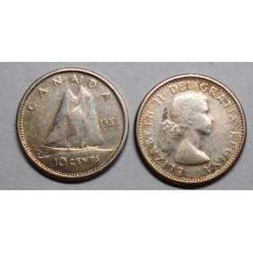 CANADA 10 Cents 1955 AG