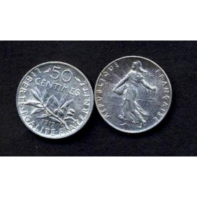 FRANCE 50 Centimes 1917 AG