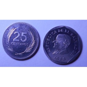 EL SALVADOR 25 Centavos 1988