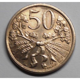 CZECHOSLOVAKIA 50 Haleru 1922